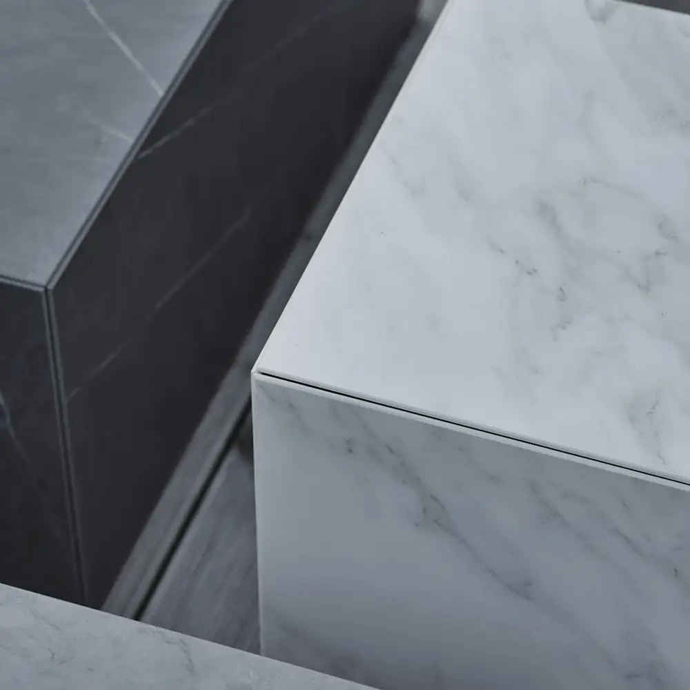 Zten coffee table 40x40 cm white marble look