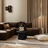 Adjustable Floor Lamp with Travertine Base Arum Cashmere