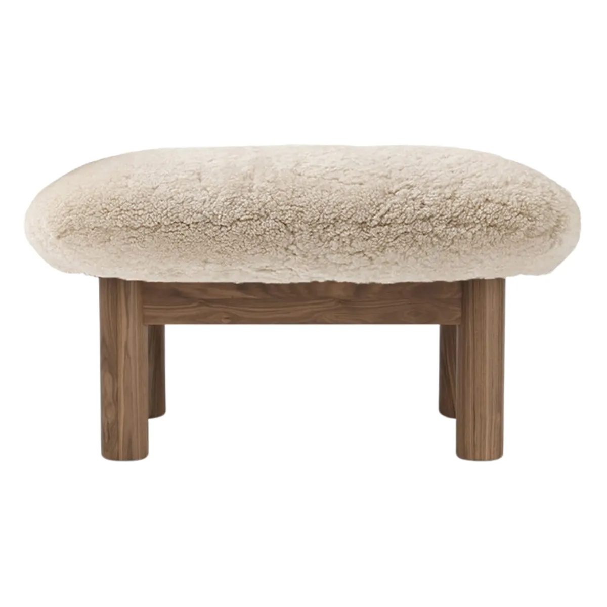 Brasilia Stool Walnut, Sheepskin Nevotex Nature