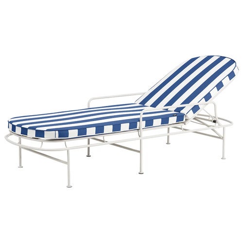 Arts sun lounger Soft White / Blue Stripes