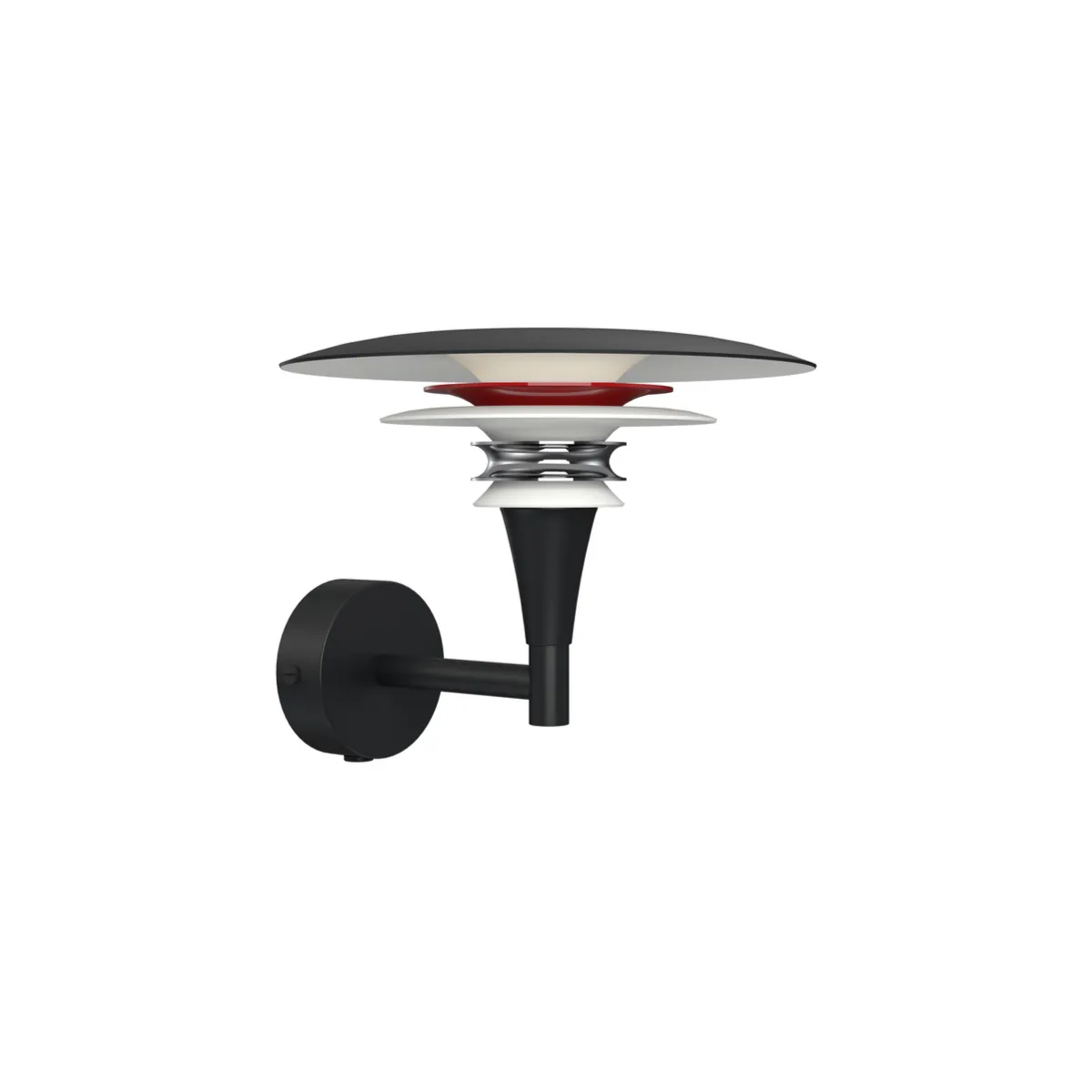 Diablo wall lamp Ø20x20.8xH16.6 cm metal matt black/gloss red