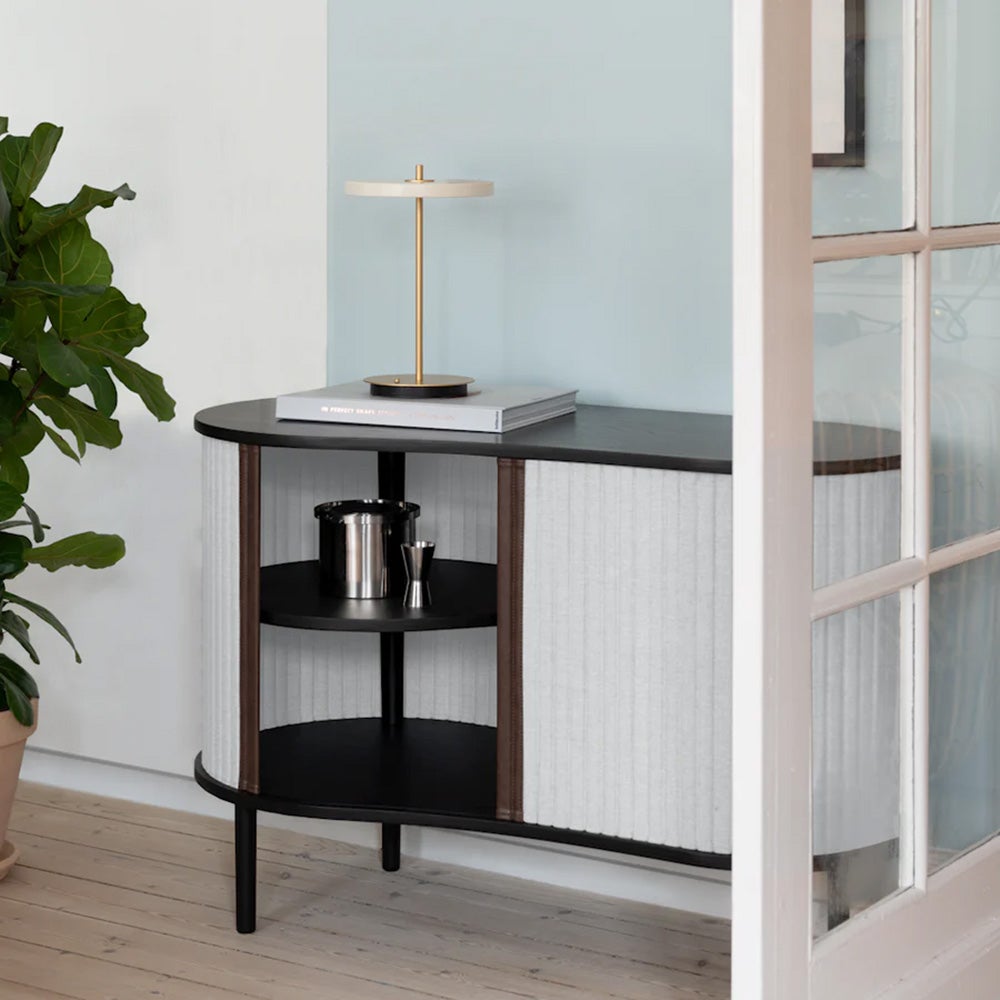 Audacious Cabinet Black Oak/Sterling