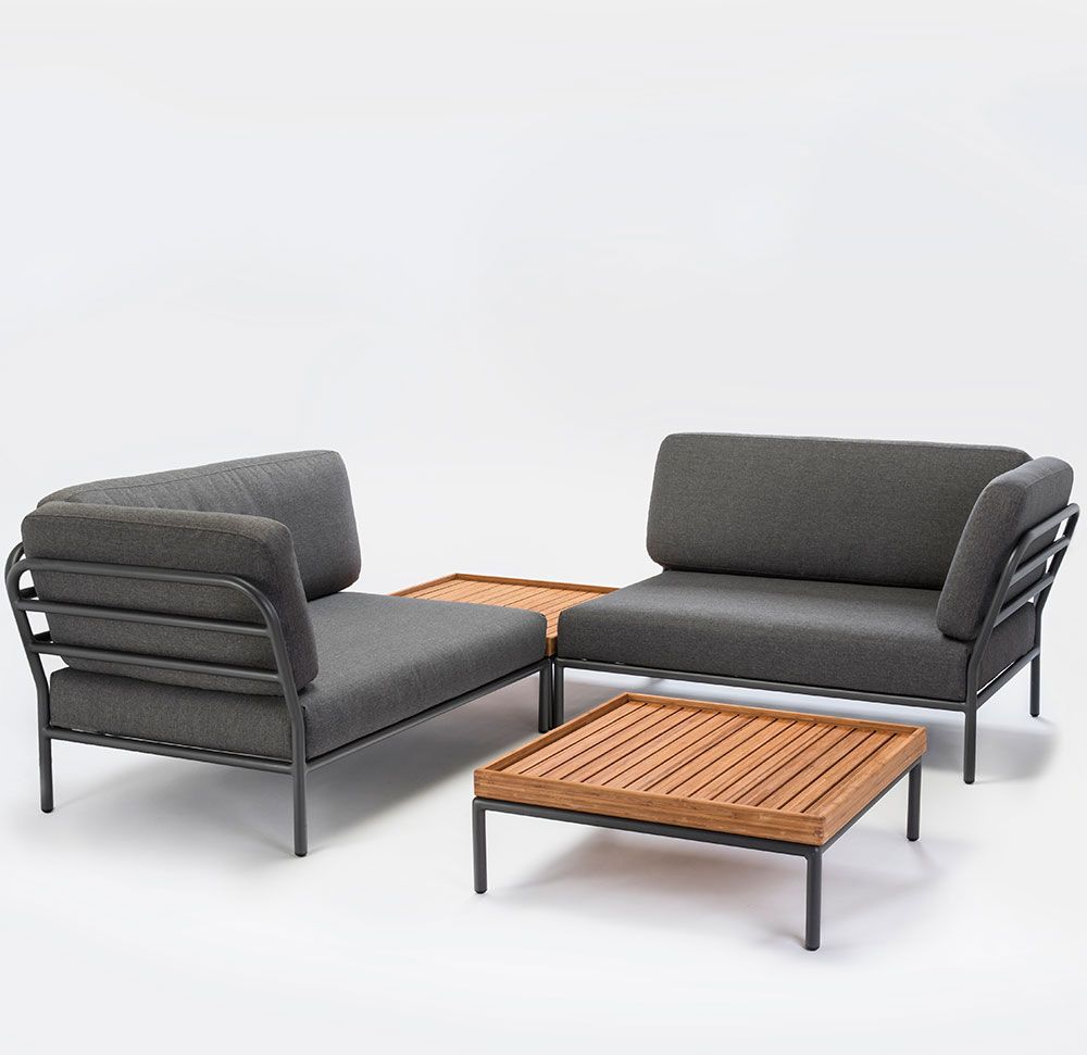 Level coffee table 41x81 cm grey aluminium