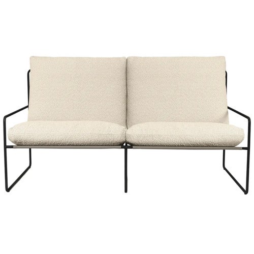 Desert 2-seater sofa Black/Off-white