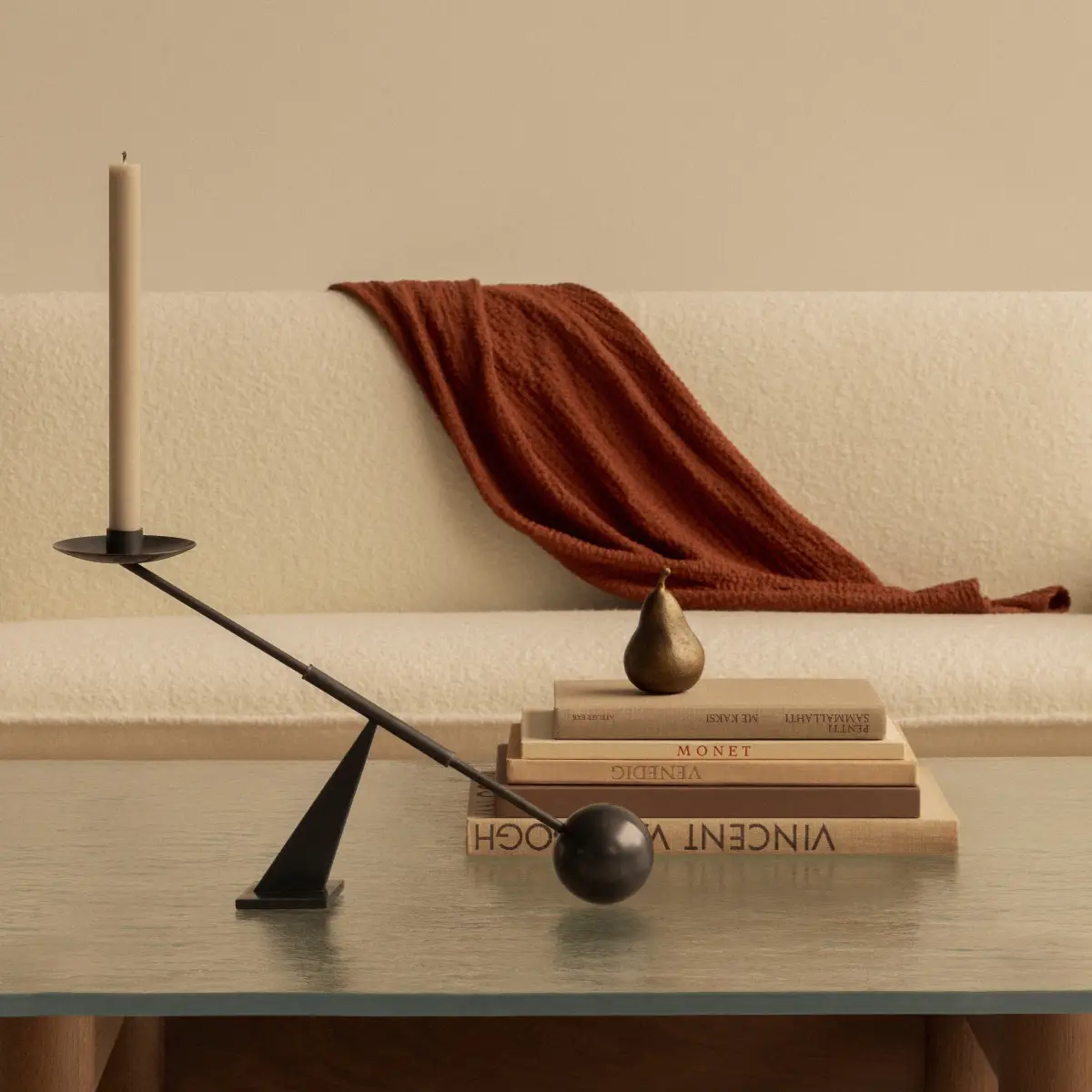 Interconnect Candlestick Small - Bronzed Brass