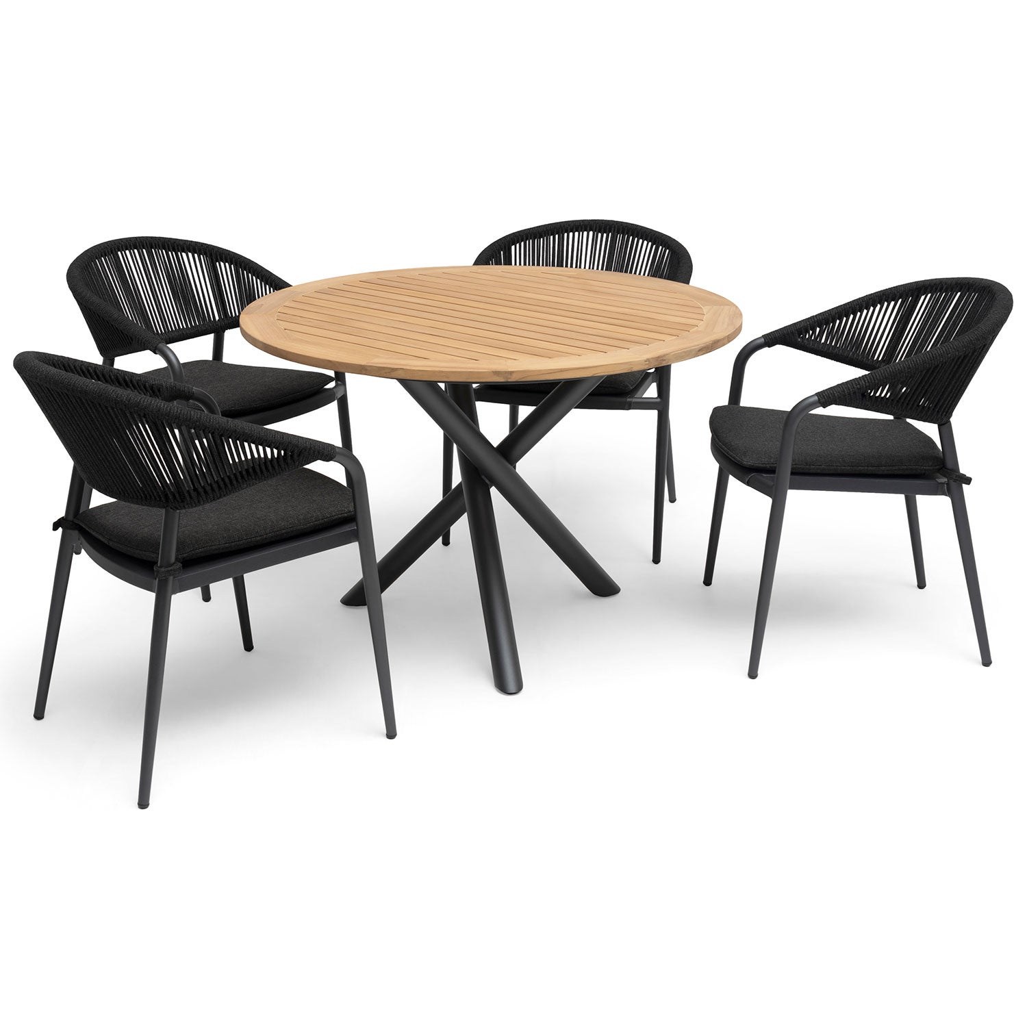 Ekeryd dining table 110 cm teak/aluminum 