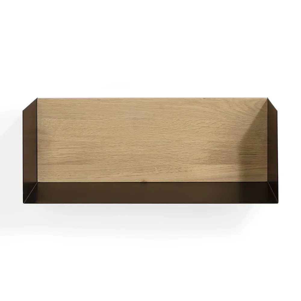  U shelf 55x20 cm oak/black metal