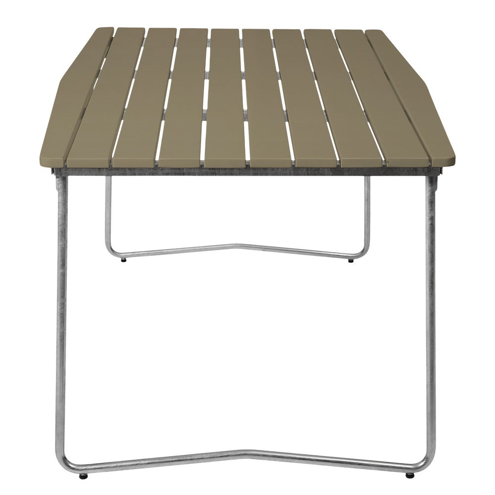 Table B31 170 Green lacquered oak / hot galvanized frame