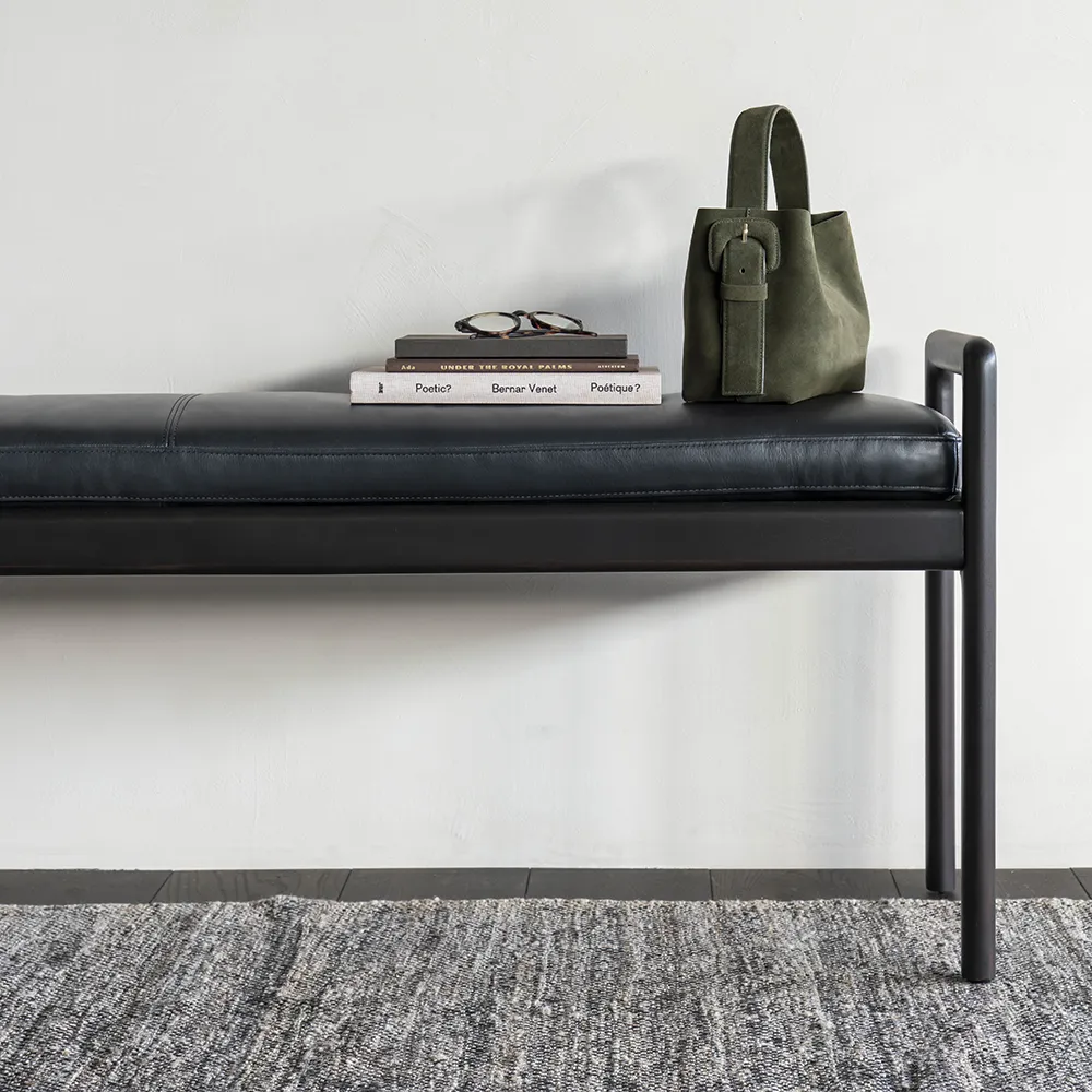 Jack bench mahogany/leather