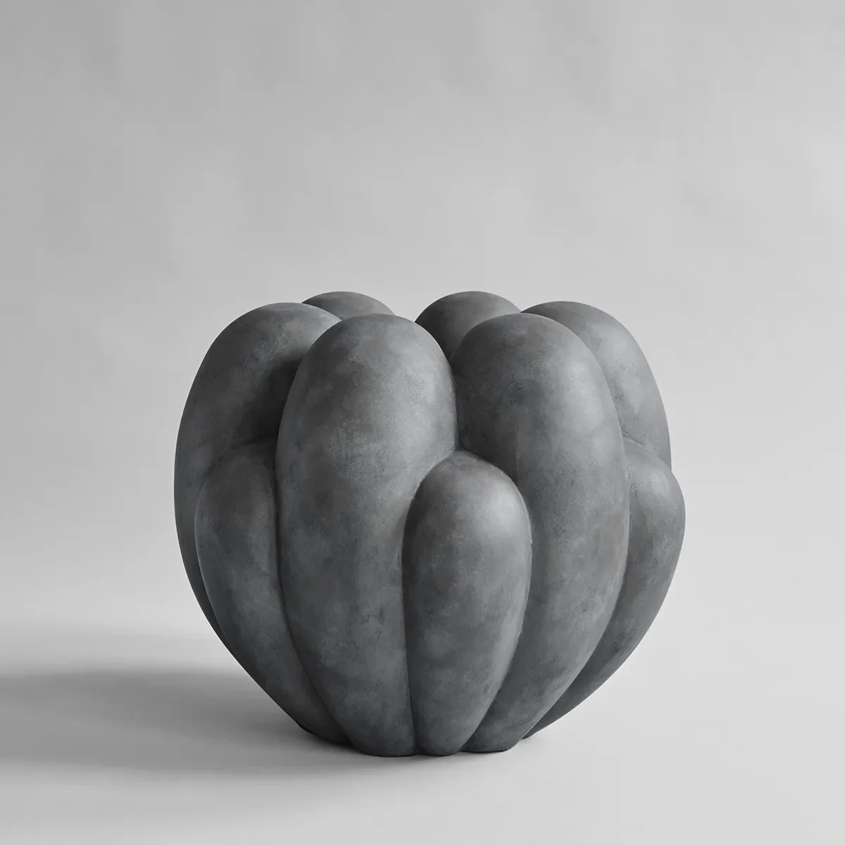 Handmade Vase Bloom Big Dark Grey H44 cm