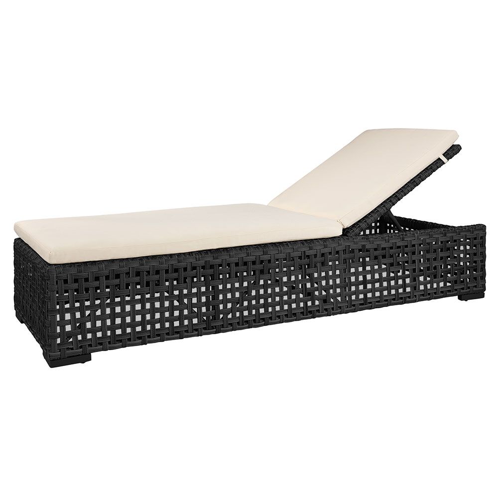 Sunbed Orlando Classic Synthetic rattan Black excl. cushion