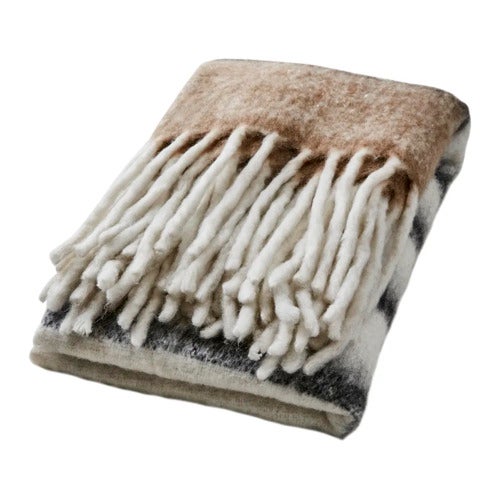 FRASSE Blanket Beige/black/white