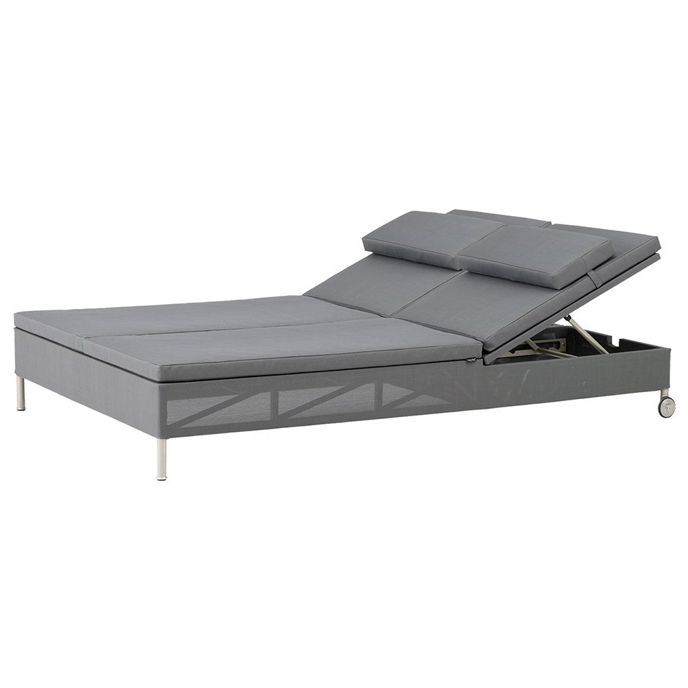 Rest Sunbed Double Incl. Grey Natté Cushion Set