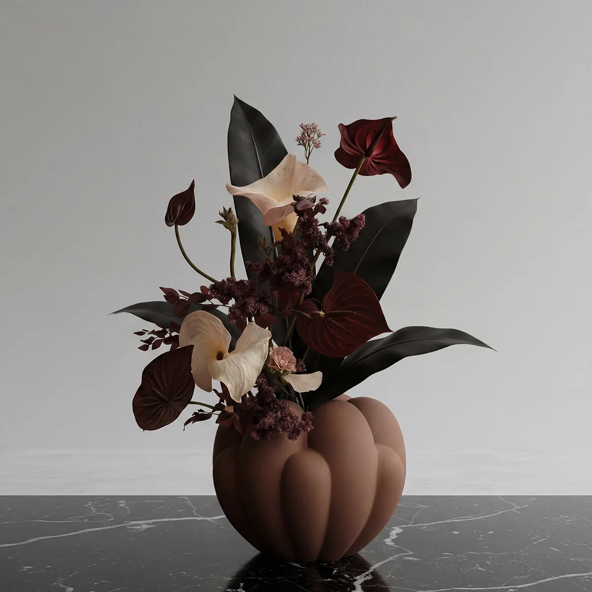 Handmade Vase Bloom Mini Almond H27 cm