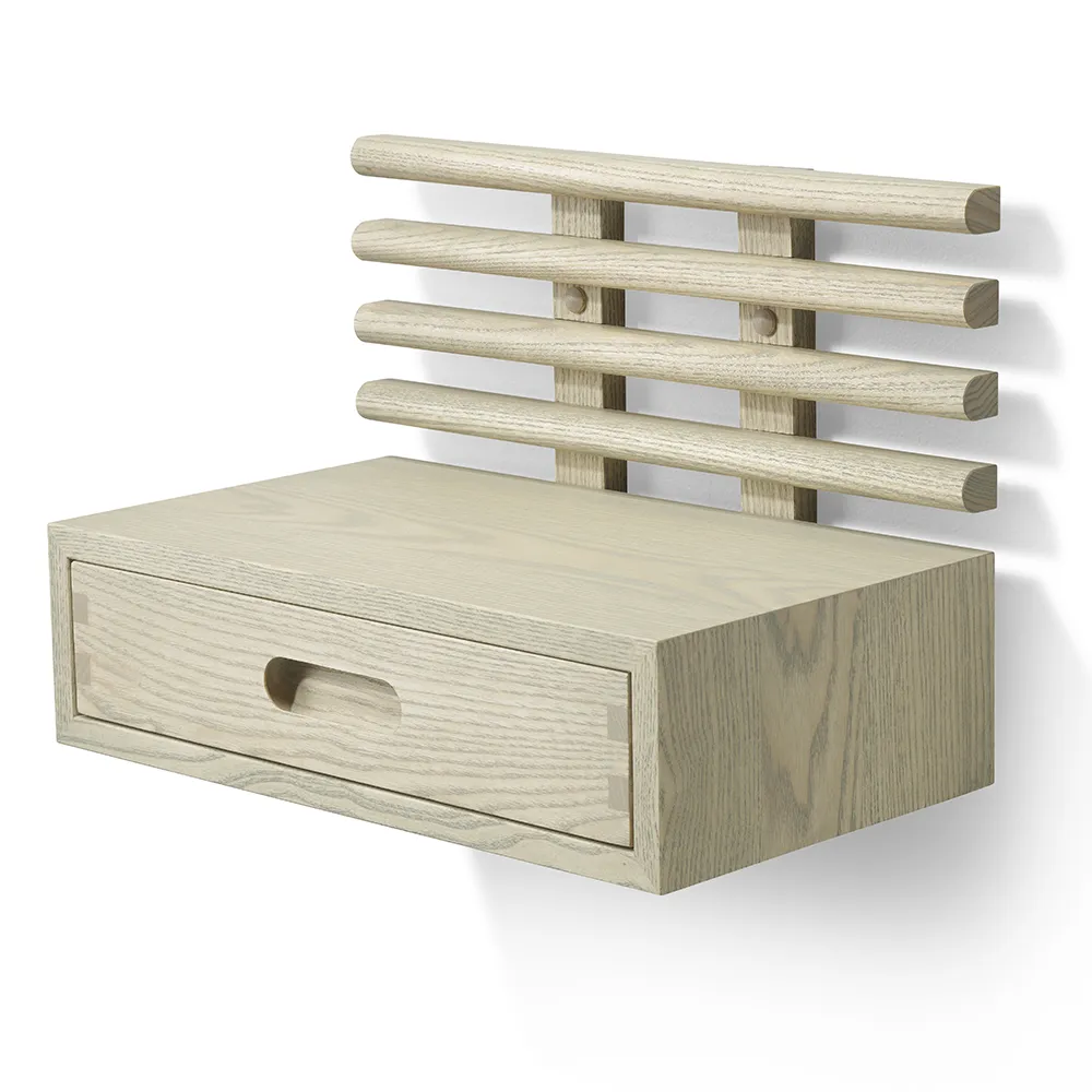 Zana Bedside Table with Drawer Grey Oiled Ash