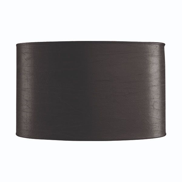 Lampshade Oval M Black Leather