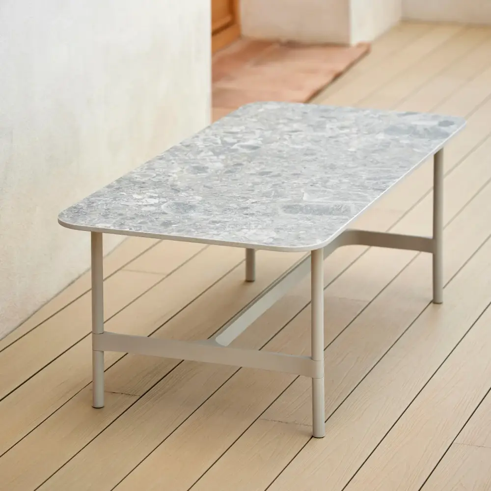 Twist coffee table base rect. Sand, aluminum