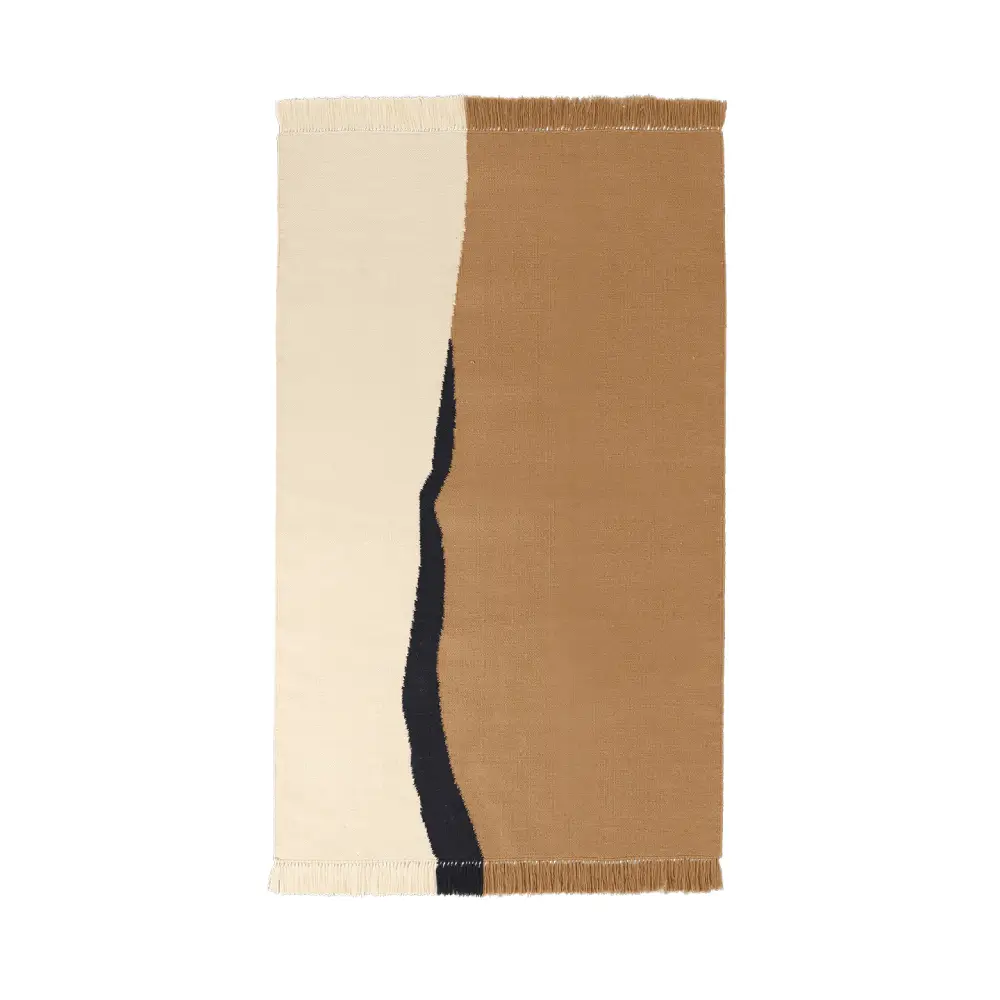 Soil Kelim Rug 140x200 cm - Dark Sand/Off-white