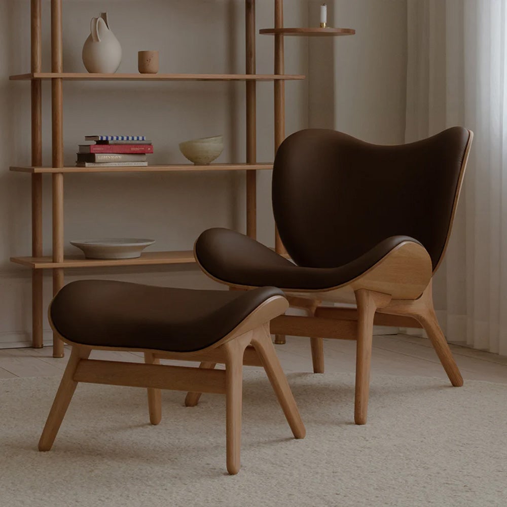 A Conversation Piece Loungechair Oak/Hope Leather Brown