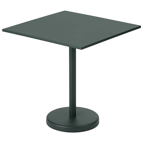 Linear Steel Café Table 70x70 cm Dark Green 