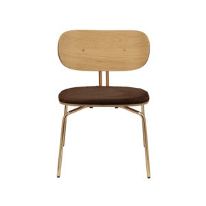 Curious Lounge Chair Oak/Brass Teddy Brown