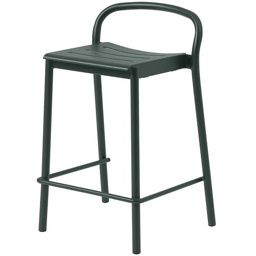 Linear Steel Counter Stool Dark Green 