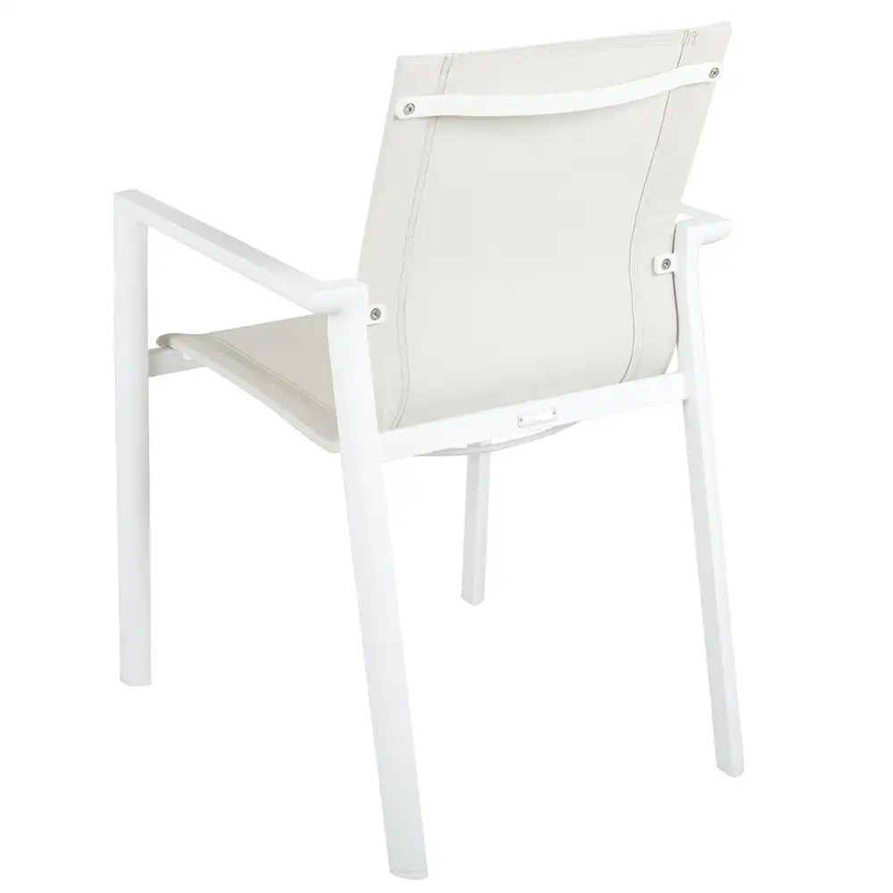 Delia stacking chair white/textilene