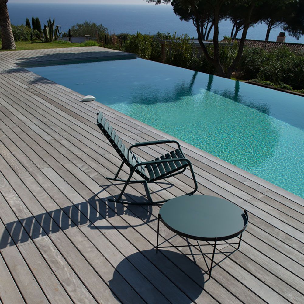 Edge side table 76 cm black steel