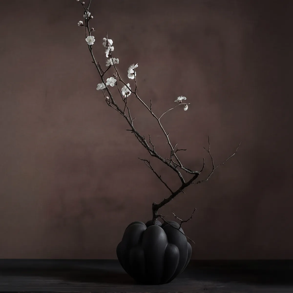 Handmade Vase Bloom Mini Black H27 cm