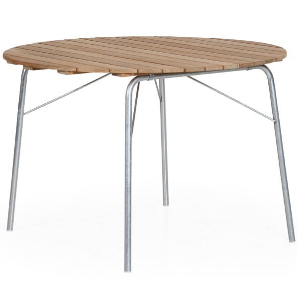 56:an dining table 110 cm galvanised/ teak