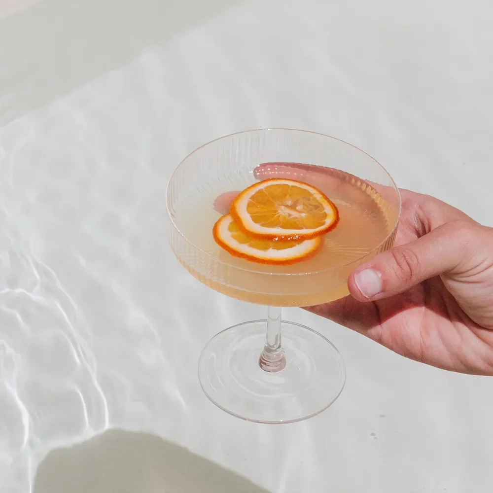 Ripple Champagne Saucers - Set of 2 - Clear