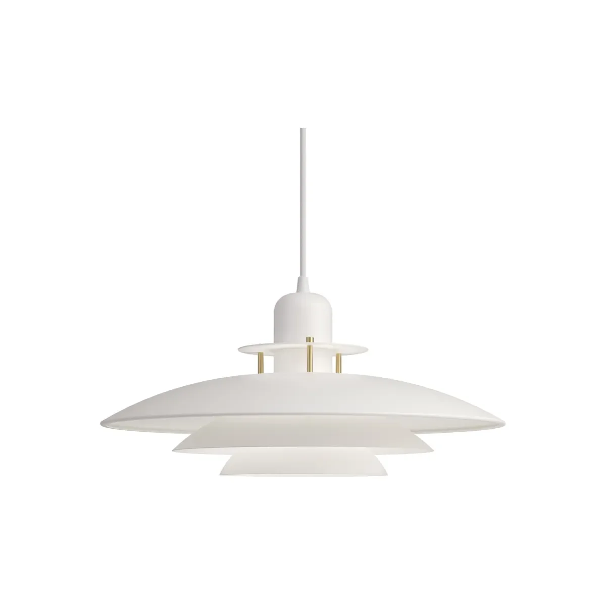 Primus I ceiling pendant Ø43 cm metal matt white/brass