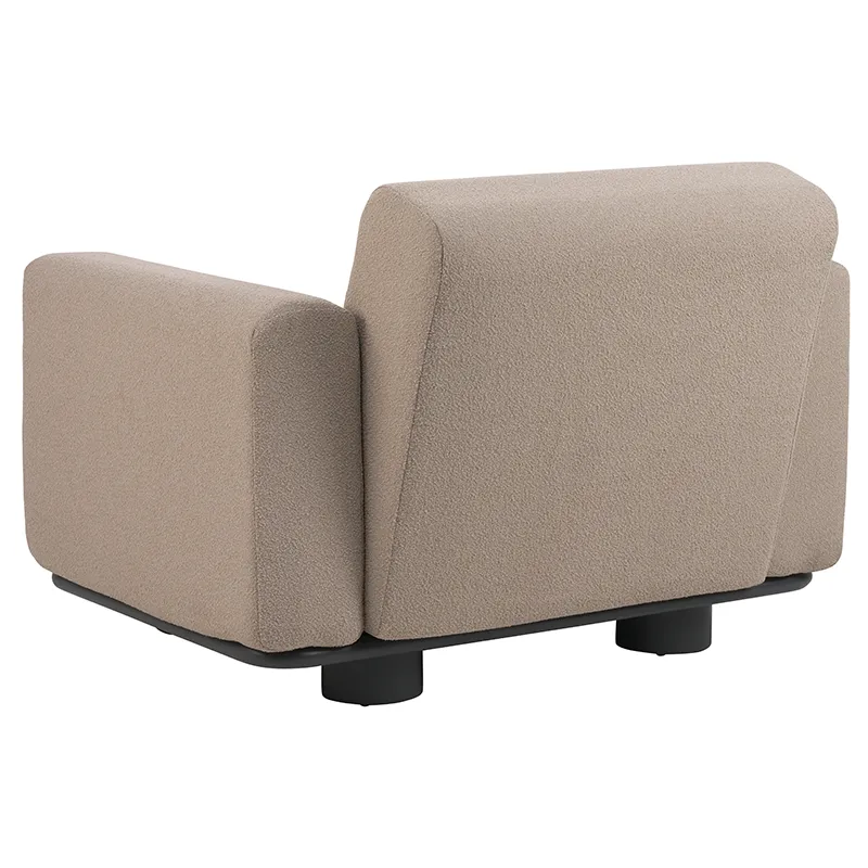 Bolster armchair Antracit / Teddy Beige