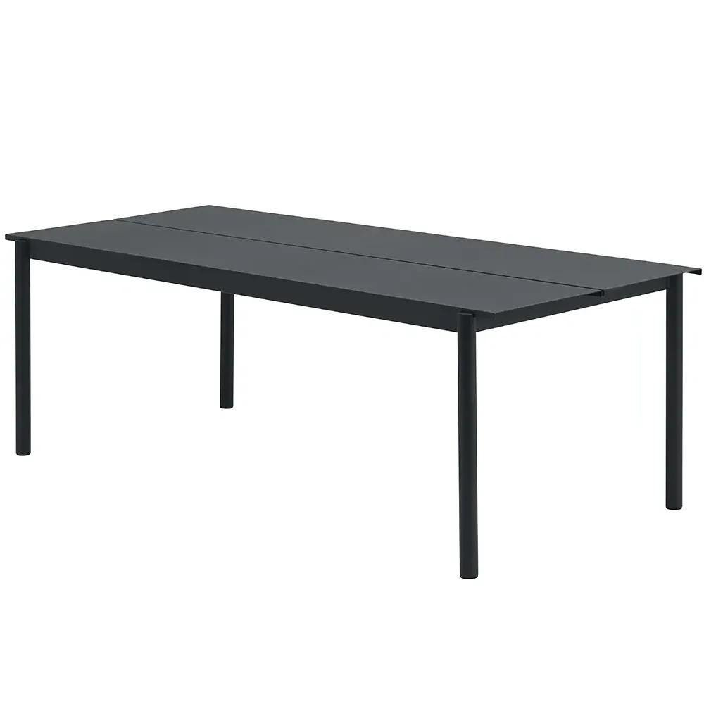 Linear Steel Dining table 220x90 cm Anthracite Black 