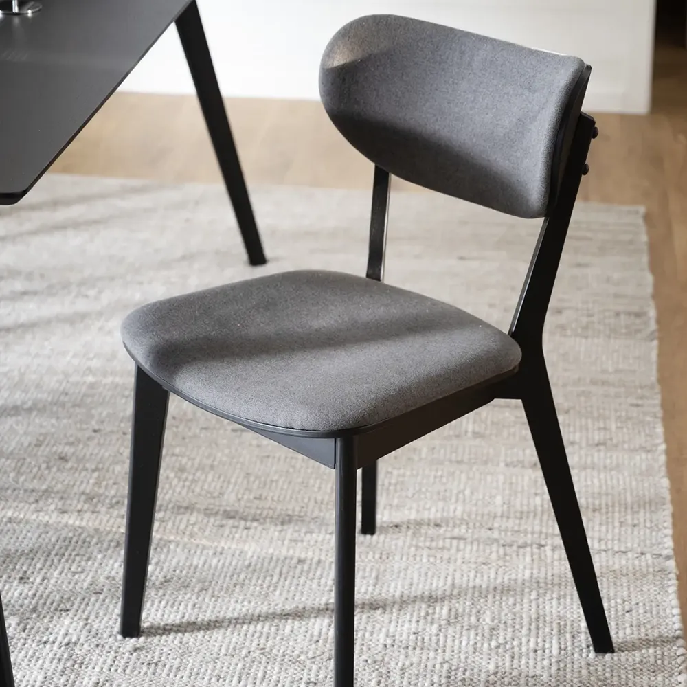 Kato dining chair black oak/dark grey