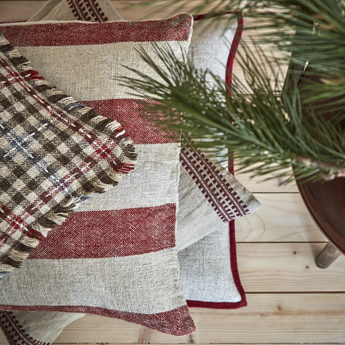 Cushion Cover Noel Red Natural 50x50 cm