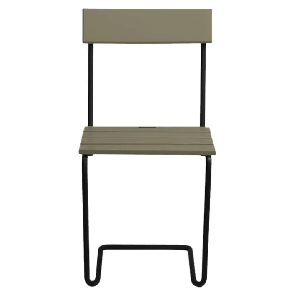 Chair 1 Green lacquered Oak / Black Stand