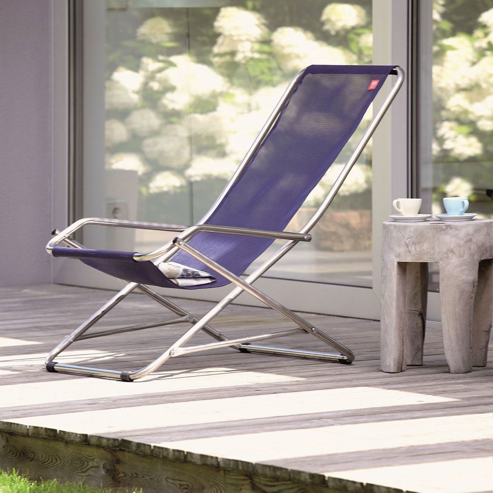 Dondolina sun lounger white textilene/aluminium