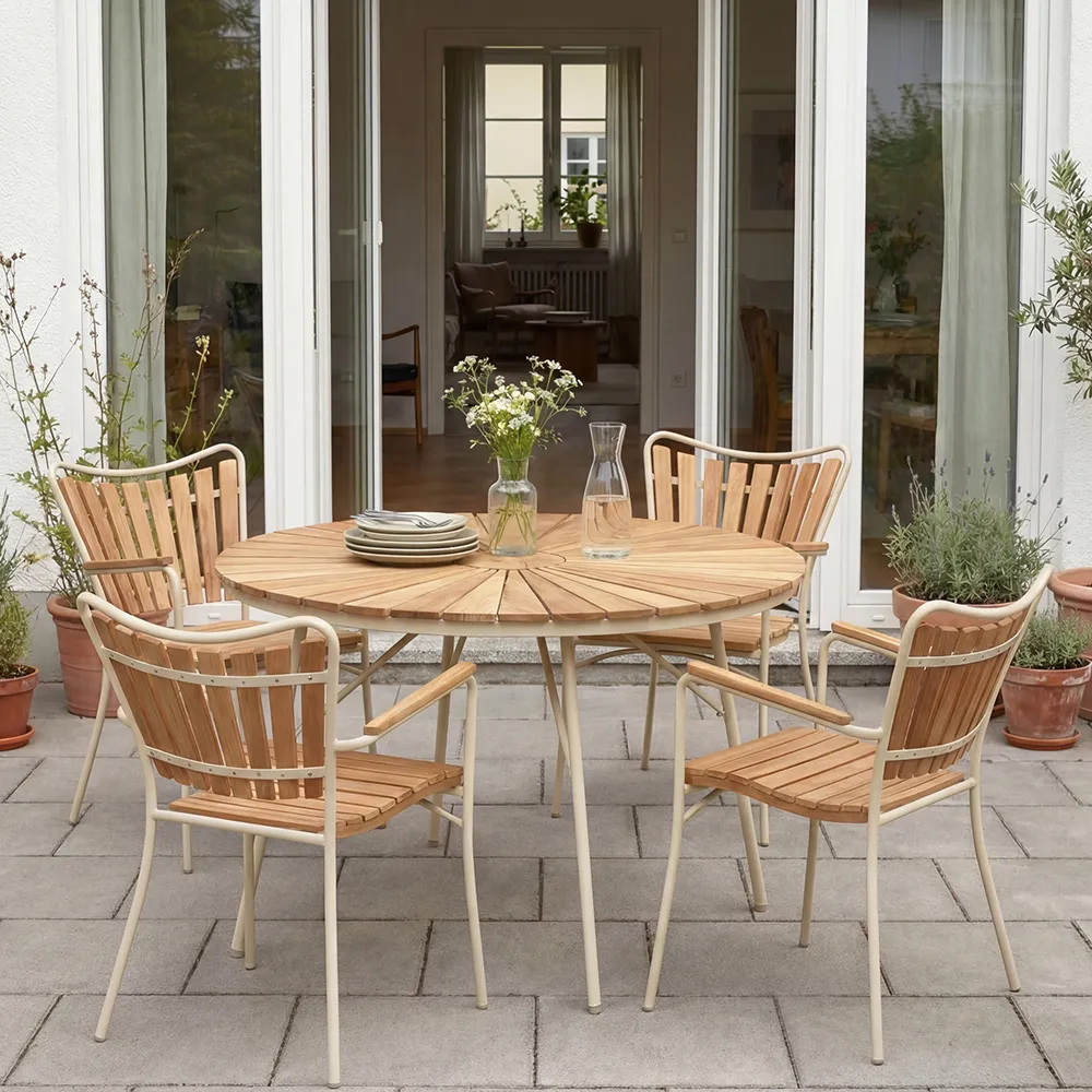 Ellen armchair sandy grey / teak