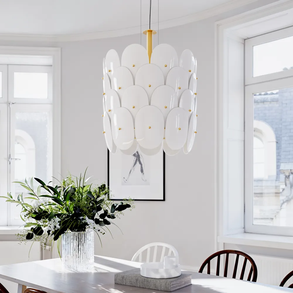 Omlott pendent light Ø50cm brass/white