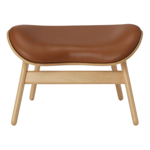 A Conversation Piece Ottoman Footstool Oak/Umage Leather Cognac
