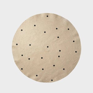 Round Jute Rug with Dots Large