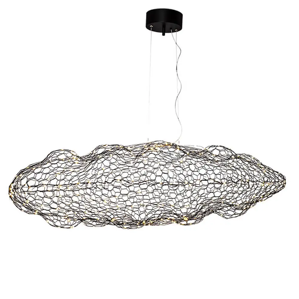 Hayden Ceiling light L76cm Black matt