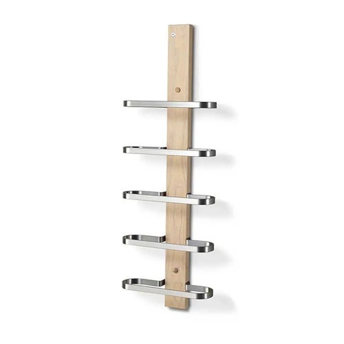 Mazzi Wine rack 5 bottles White oiled Oak /Sanded steel