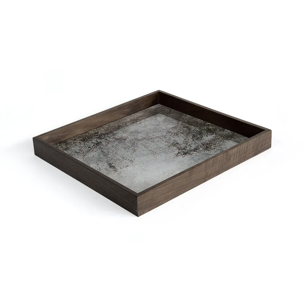 Aged tray 38x38 cm clear