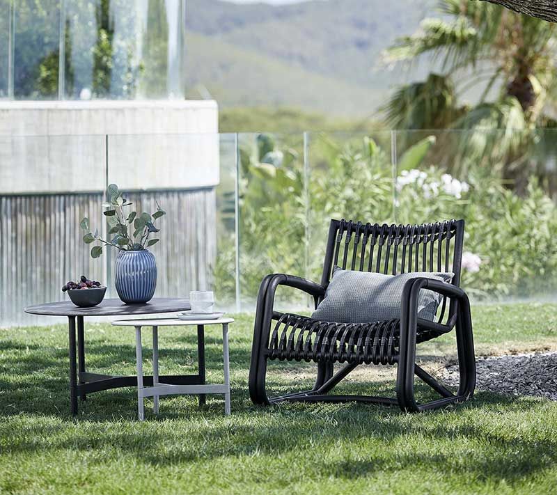 Curve lounge chair outdoor Lava grey