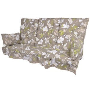 Swing sofa Cushions High Back Beige Botanical
