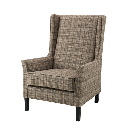Rockwell fabric armchair-callum plaid brown