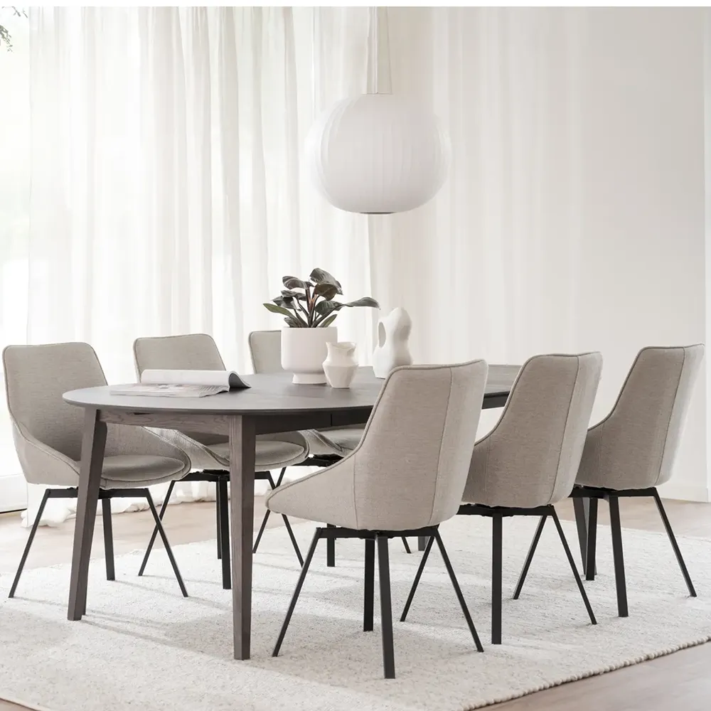 Filippa dining table 120-165x120 cm dark brown oak