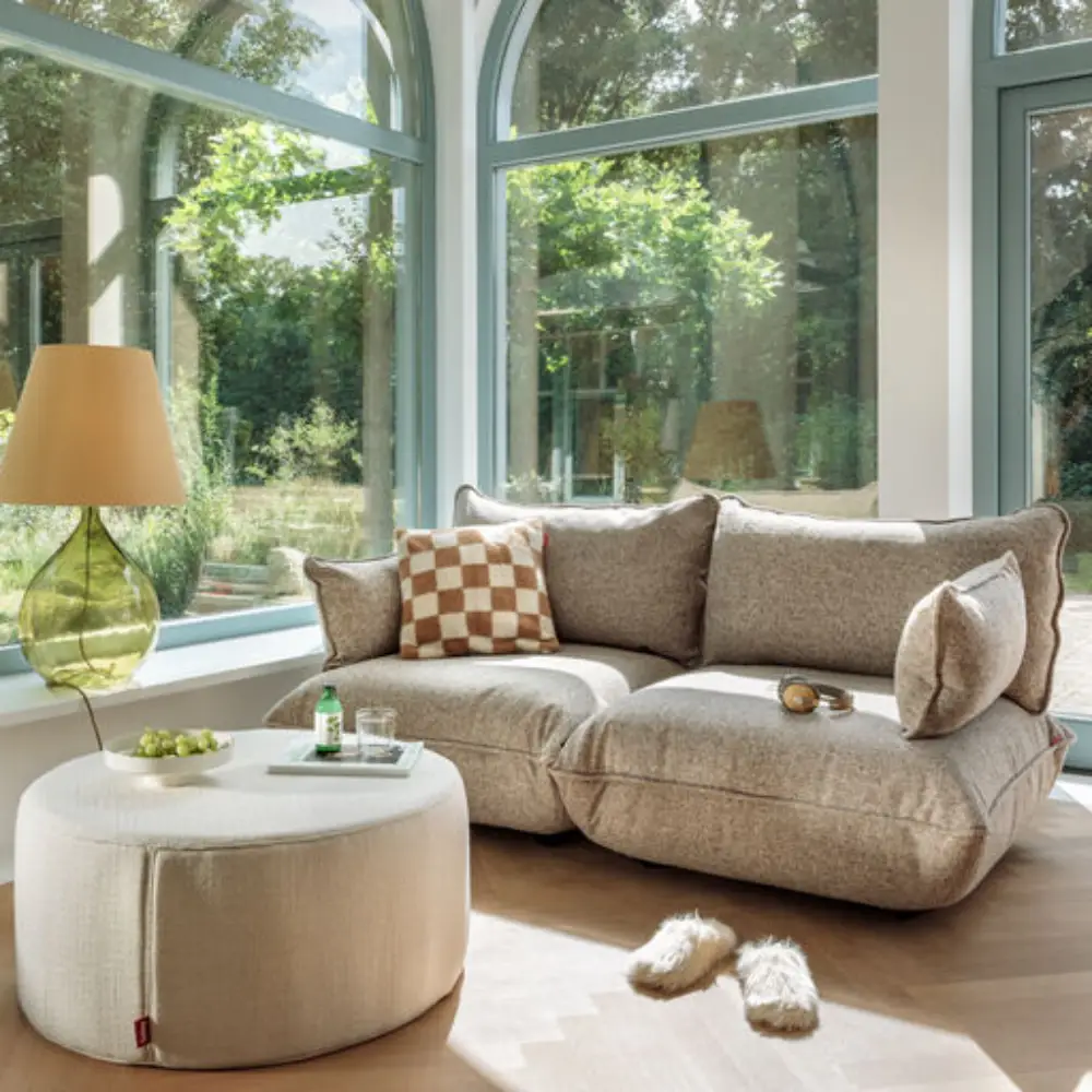 sumo hocker boucle recycled brown